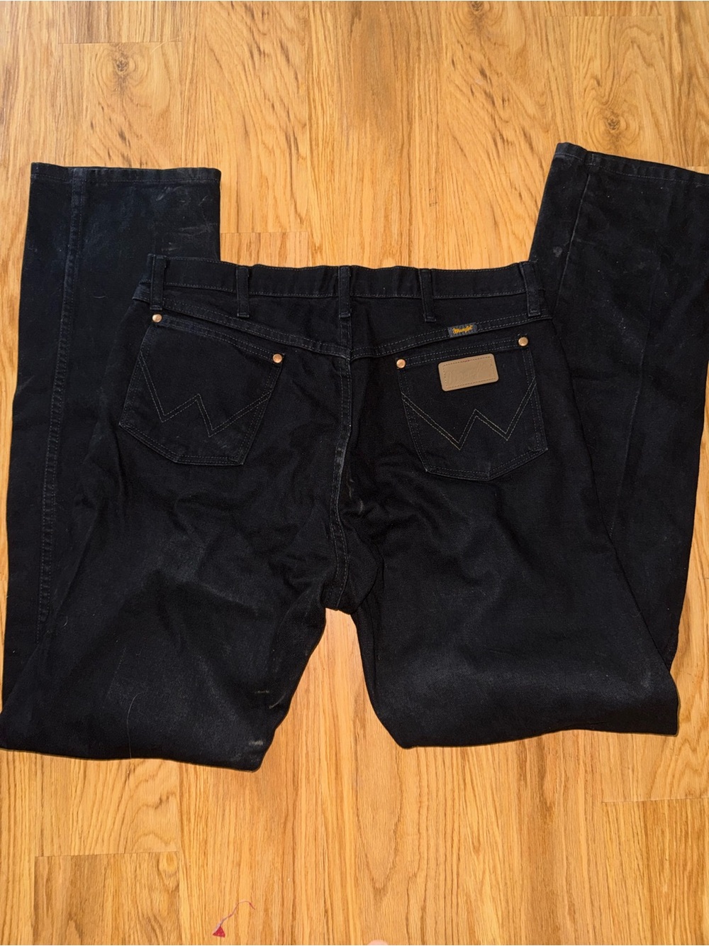Wrangler Black Denim Jeans with Classic Stitching